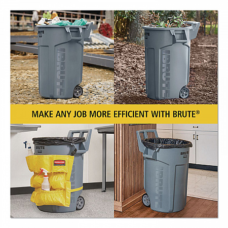 Vented Wheeled BRUTE Container, 44 gal, Plastic, Gray (2131929)