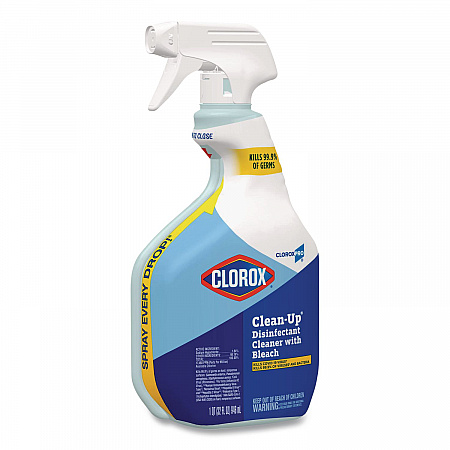 CloroxPro Clean-Up Disinfectant Cleaner with Bleach, Fresh Scent, 32 oz Smart Tube Spray Bottle, 9/Carton (35417CT)