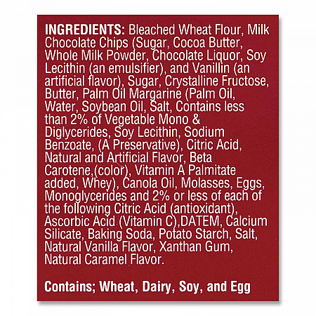 Milk Chocolate Chip Cookies, 1 oz, Individually Wrapped Pack, 30/Carton (21200009)