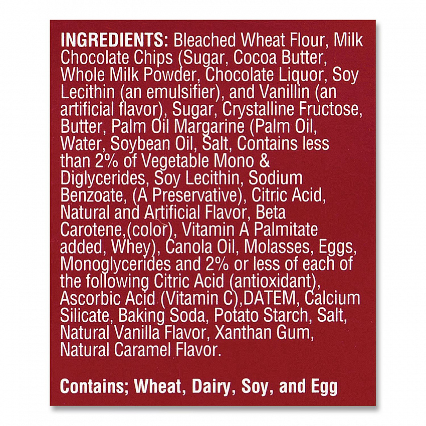 Milk Chocolate Chip Cookies, 1 oz, Individually Wrapped Pack, 30/Carton (21200009)