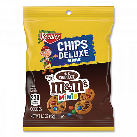 Mini Cookie Snack Packs, Chocolate Chip/M and Ms, 1.6 oz. Pouch, 30 Pouches/Carton (20900466)