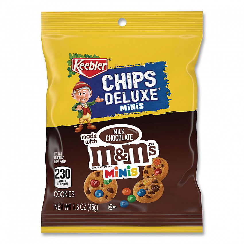Mini Cookie Snack Packs, Chocolate Chip/M and Ms, 1.6 oz. Pouch, 30 Pouches/Carton (20900466)