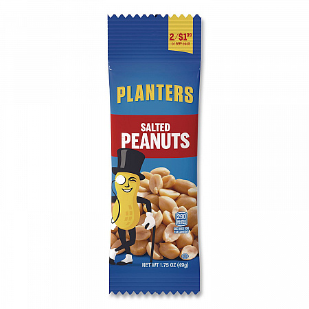 Salted Peanuts, 1.75 oz Pack, 18 Packs/Box (20900627)