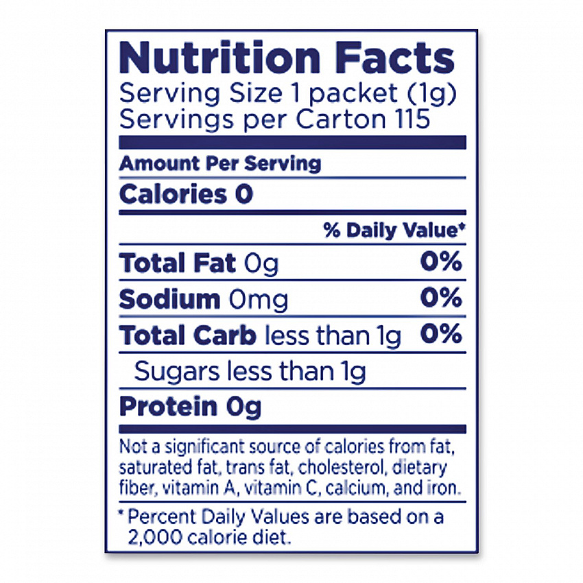 Zero Calorie Sweetener, 0.04 oz Packet, 2,000/Carton (827553)