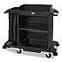Compact Housekeeping Cart, Plastic, 3 Shelves 1 Bin, 23 x 53.12 x 19.1, Black (2202585)