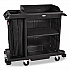 Compact Housekeeping Cart, Plastic, 3 Shelves 1 Bin, 23 x 53.12 x 19.1, Black (2202585)