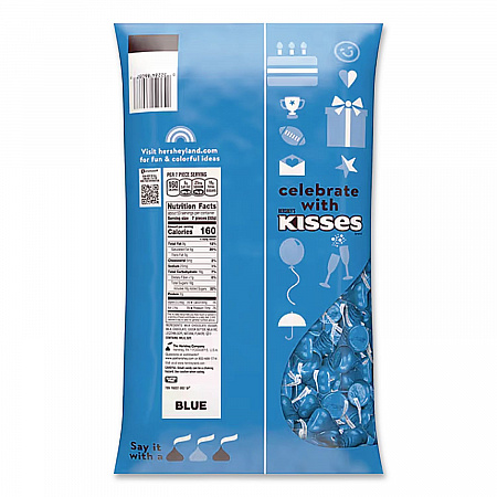 KISSES, Milk Chocolate, Dark Blue Wrappers, 60 oz Bag (60194)
