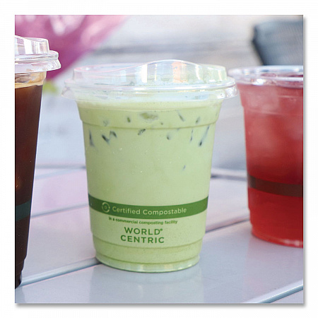PLA Clear Cold Cup Lids, Fits 9 oz to 24 oz Cold Cups, Plastic, Clear, 1,000/Carton (CPLCS12NS)