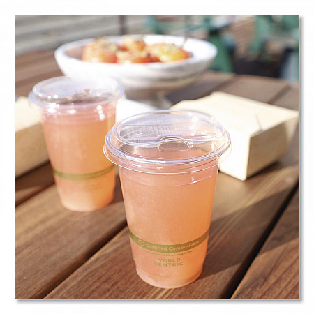 PLA Clear Cold Cup Lids, Fits 9 oz to 24 oz Cold Cups, Plastic, Clear, 1,000/Carton (CPLCS12NS)