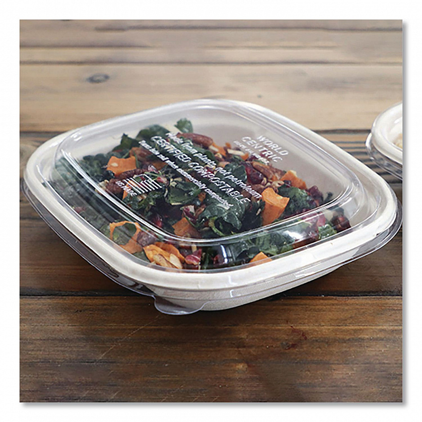 PLA Lids for Fiber Containers, 8.8 x 6.9 x 0.8, Clear, Plastic, 400/Carton (CTLCS3)