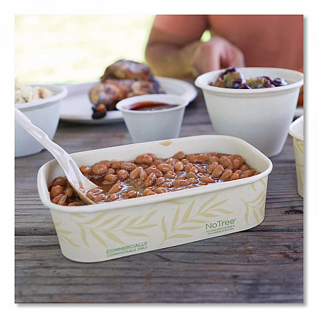 No Tree Rectangular Containers, 16 oz, 4.7 x 6.8 x 1.6, Natural, Sugarcane, 300/Carton (CTNT16)