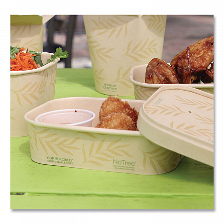 No Tree Rectangular Containers, 16 oz, 4.7 x 6.8 x 1.6, Natural, Sugarcane, 300/Carton (CTNT16)
