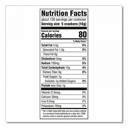 Original Crackers, Buttery, 18 Individually Wrapped Sleeves, 3 lb Box, 1 Box/Carton (22002636)