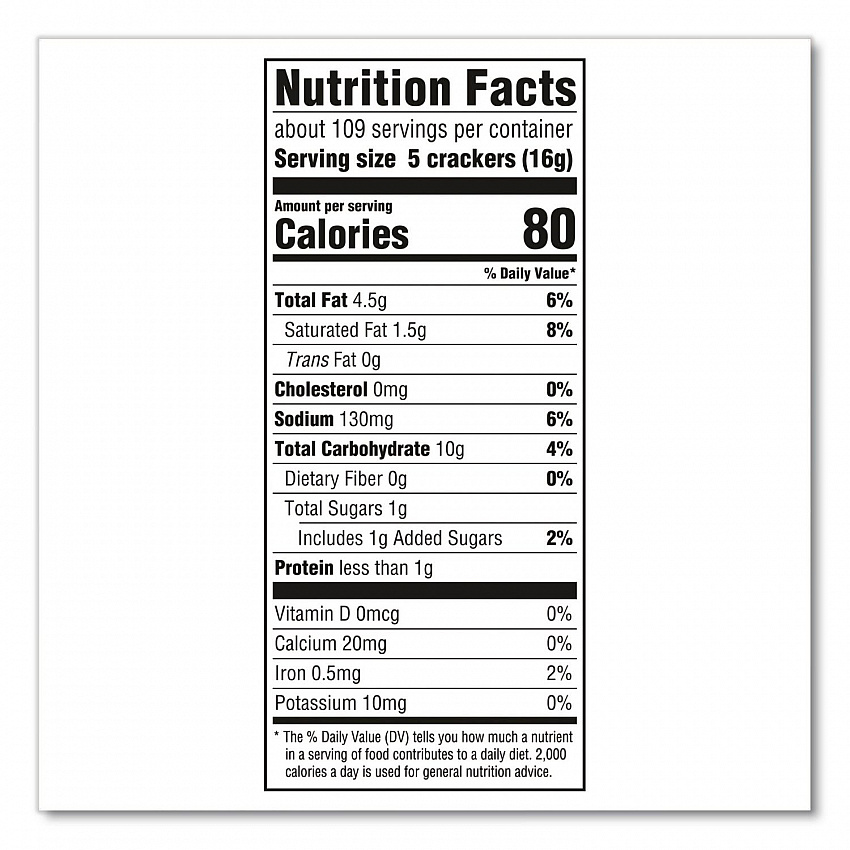 Original Crackers, Buttery, 18 Individually Wrapped Sleeves, 3 lb Box, 1 Box/Carton (22002636)