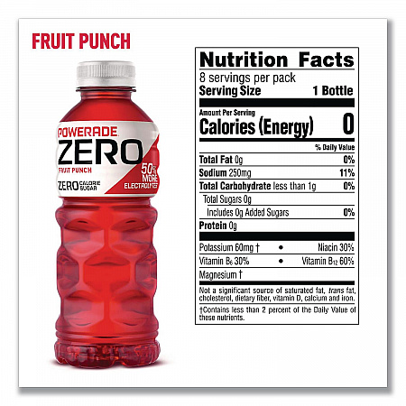Zero Sports Drink, Assorted Flavors, 20 oz, 24/Carton (22002679)