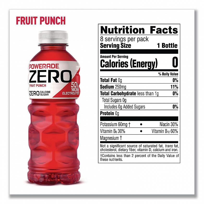 Zero Sports Drink, Assorted Flavors, 20 oz, 24/Carton (22002679)