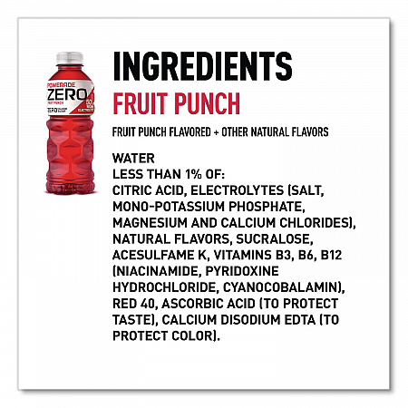 Zero Sports Drink, Assorted Flavors, 20 oz, 24/Carton (22002679)