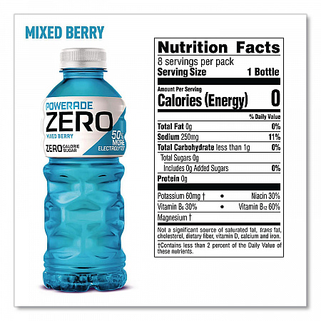 Zero Sports Drink, Assorted Flavors, 20 oz, 24/Carton (22002679)