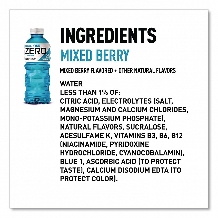 Zero Sports Drink, Assorted Flavors, 20 oz, 24/Carton (22002679)