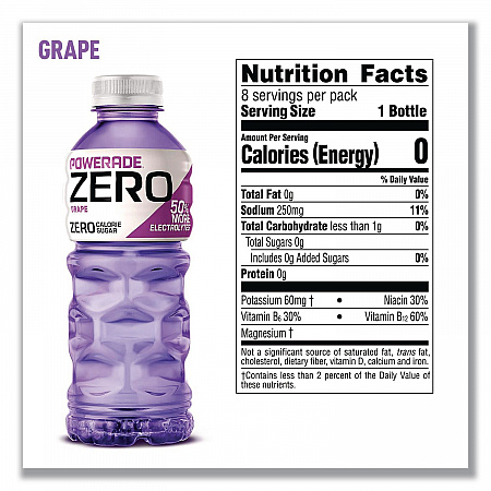 Zero Sports Drink, Assorted Flavors, 20 oz, 24/Carton (22002679)