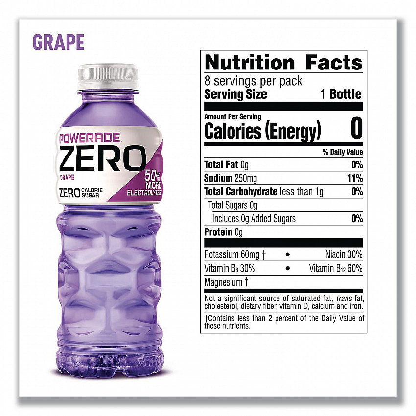 Zero Sports Drink, Assorted Flavors, 20 oz, 24/Carton (22002679)