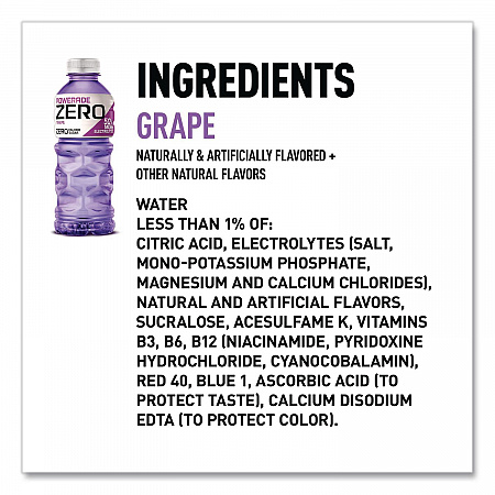 Zero Sports Drink, Assorted Flavors, 20 oz, 24/Carton (22002679)