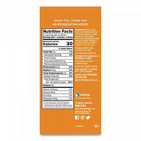 Flavored Liquid Non-Dairy Coffee Creamer, Caramel Macchiato, 0.5 oz Mini Cups, 24/Box (101766)