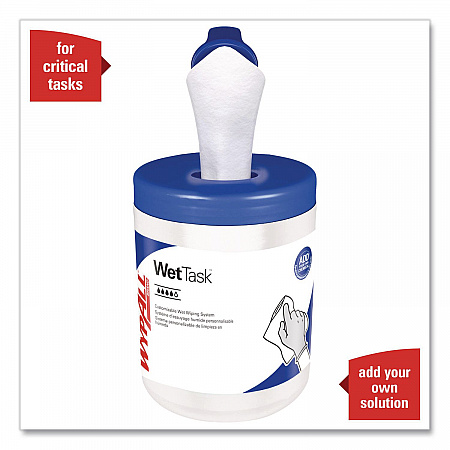 WetTask System Prep Wipers for Bleach/Disinfectants/Sanitizers Hygienic Enclosed System Refills, w/Canister, 55/RL,12 Roll/CT (7732005)