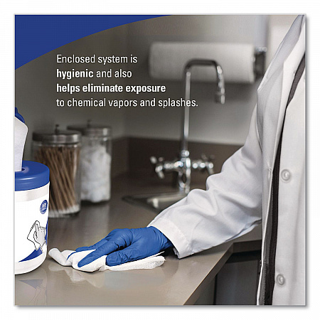 WetTask System Prep Wipers for Bleach/Disinfectants/Sanitizers Hygienic Enclosed System Refills, w/Canister, 55/RL,12 Roll/CT (7732005)