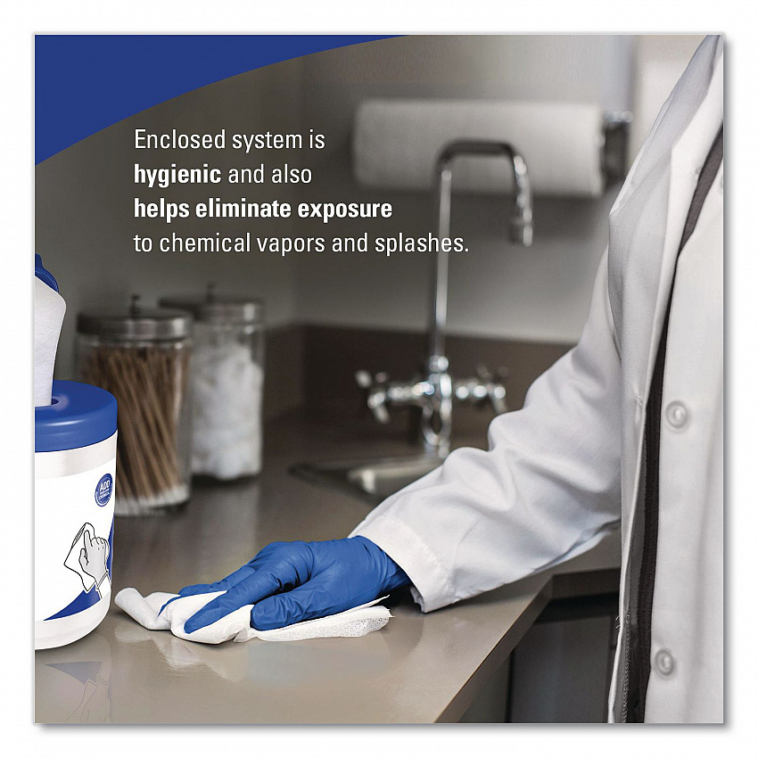 WetTask System Prep Wipers for Bleach/Disinfectants/Sanitizers Hygienic Enclosed System Refills, w/Canister, 55/RL,12 Roll/CT (7732005)