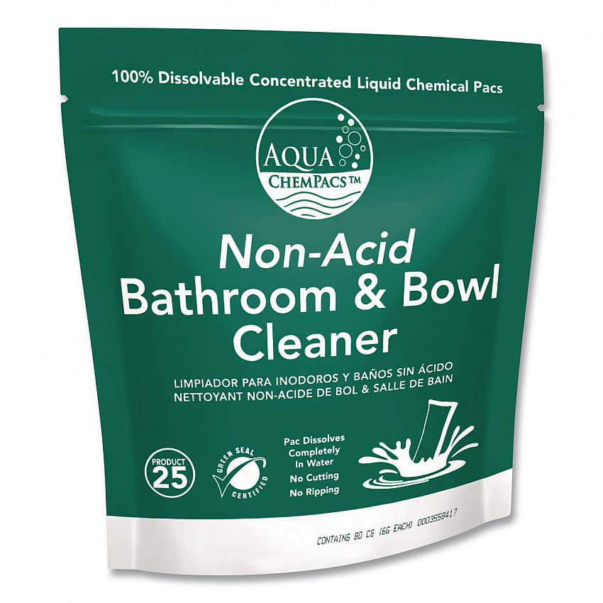 Aqua ChemPacs Non-Acid Bathroom and Bowl Cleaner, Lavender Scent, 6 g Packets, 80 Chem Pacs/Pack, 4 Packs/Carton (9320972)