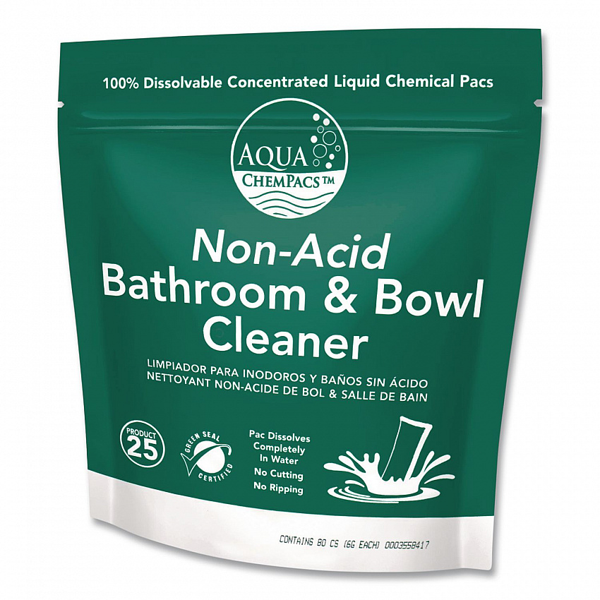 Aqua ChemPacs Non-Acid Bathroom and Bowl Cleaner, Lavender Scent, 6 g Packets, 80 Chem Pacs/Pack, 4 Packs/Carton (9320972)