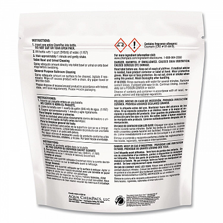 Aqua ChemPacs Non-Acid Bathroom and Bowl Cleaner, Lavender Scent, 6 g Packets, 80 Chem Pacs/Pack, 4 Packs/Carton (9320972)