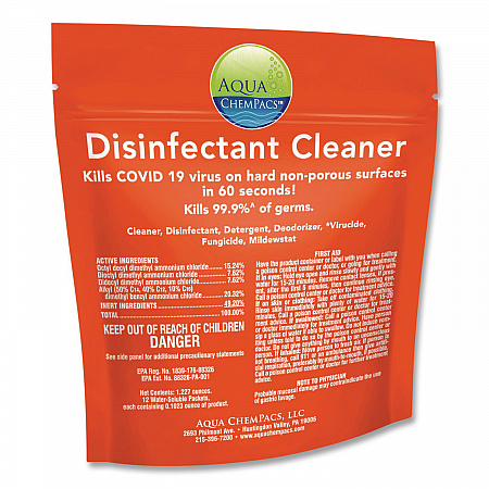 Disinfectant Cleaner, Marine Scent, 2.9 g Packets, 12 Packets/Bag with 1 qt Spray Bottle (9321111)