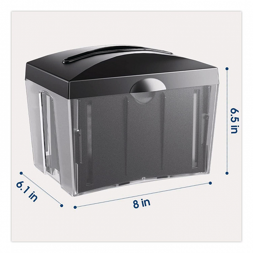 Valay Table Top Napkin Dispenser, 6 x 6.5 x 8, Black (NT222)