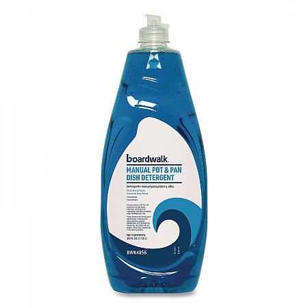 Manual Pot and Pan Dish Detergent, Fresh Breeze Scent, 38 oz Bottle, 8/Carton (4856)