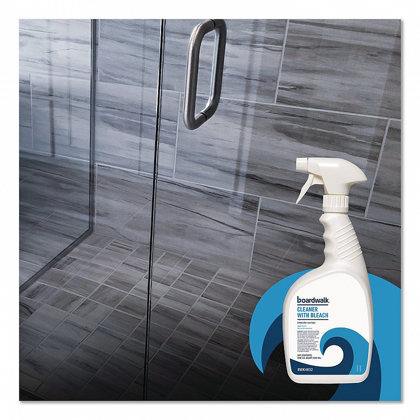 Cleaner with Bleach, Apple Scent, 32 oz Bottle, 12/Carton (4832)