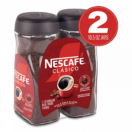 Clasico Dark Roast Instant Coffee, 21 oz Jar, 2/Carton (22002635)
