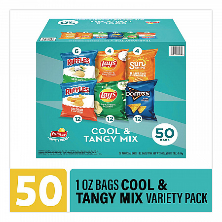 Cool and Tangy Mix Variety Pack, Assorted Flavors, 1 oz Bags, 50 Bags/Carton (22002669)