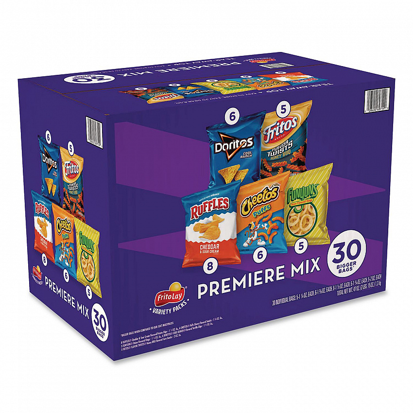 Premiere Mix Variety Pack, Assorted Flavors, Assorted Sizes, 30 Bags/Carton (22002670)