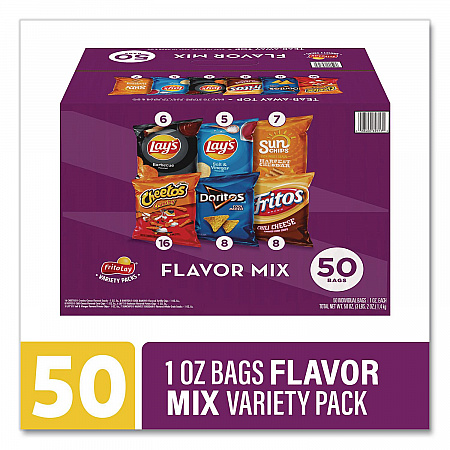 Flavor Mix Variety Pack, Assorted Flavors, 1 oz Bag, 50 Bags/Carton (22002671)