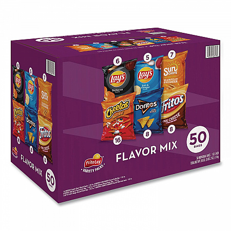 Flavor Mix Variety Pack, Assorted Flavors, 1 oz Bag, 50 Bags/Carton (22002671)