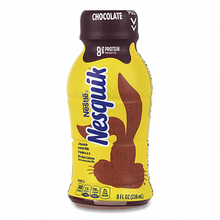 Nesquik Chocolate Lowfat Milk, 8 oz Bottle,  15/Carton (22002681)
