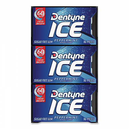 Sugarless Gum, Peppermint Flavor, 16 Pieces/Pack, 12 Packs/Carton (22002647)
