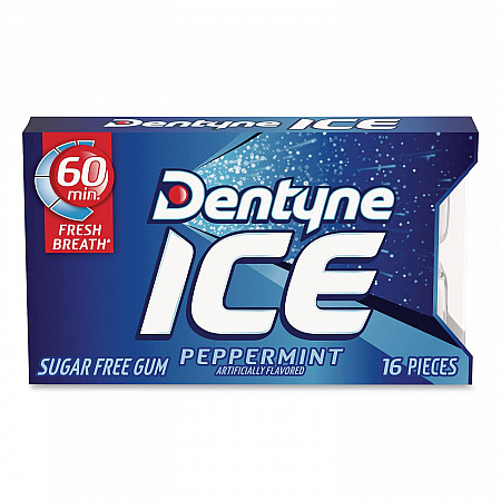 Sugarless Gum, Peppermint Flavor, 16 Pieces/Pack, 12 Packs/Carton (22002647)