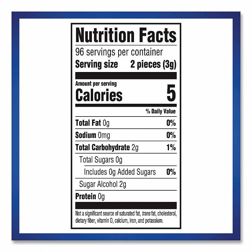 Sugarless Gum, Peppermint Flavor, 16 Pieces/Pack, 12 Packs/Carton (22002647)