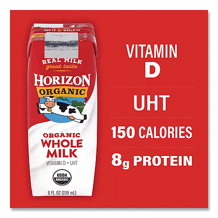 Shelf-Stable Whole Milk Boxes, 8 oz Box, 18/Carton (22002680)