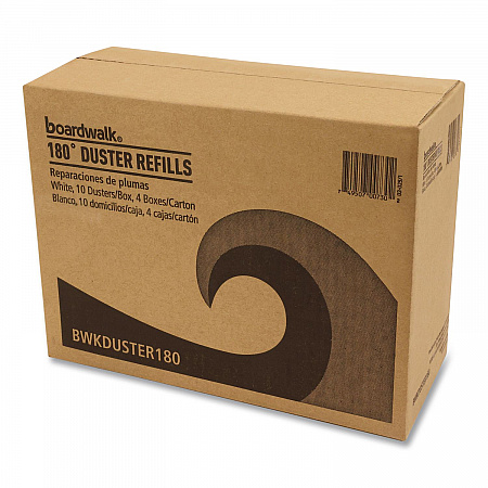 180 Duster Refills, Soft Fluffy Fibers, White, 10 Dusters/Box, 4 Boxes/Carton (DUSTER180)