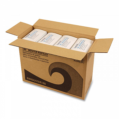 180 Duster Refills, Soft Fluffy Fibers, White, 10 Dusters/Box, 4 Boxes/Carton (DUSTER180)