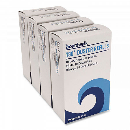 180 Duster Refills, Soft Fluffy Fibers, White, 10 Dusters/Box, 4 Boxes/Carton (DUSTER180)